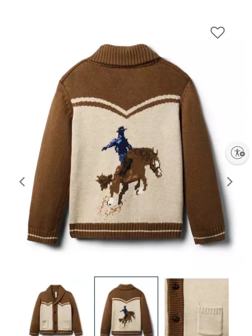 Like new! Janie and Jack/Polo Shawl Collar Kids Cardigan Sweater - cowboy! 4T!